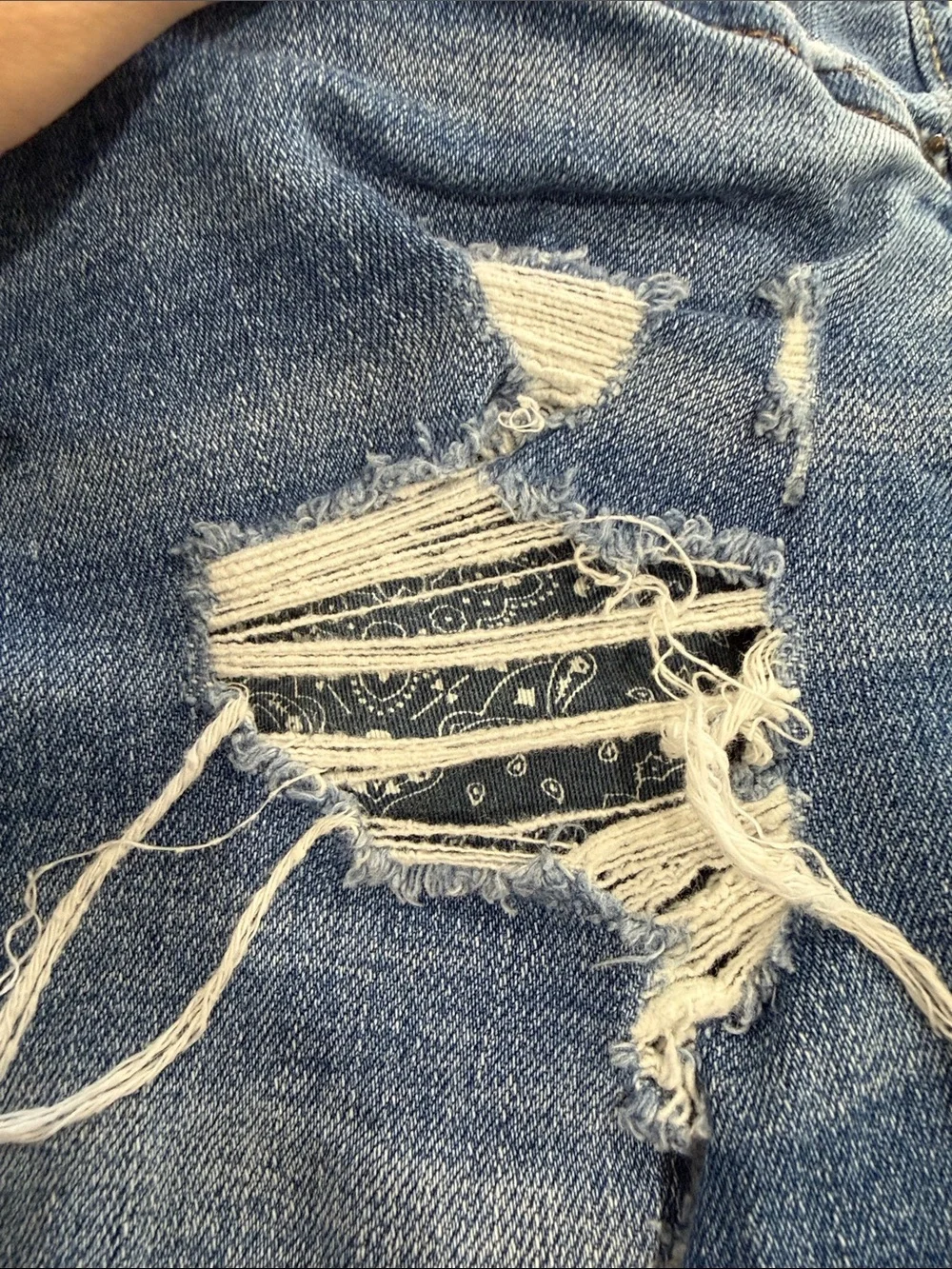 American Eagle Outfitters Distressed Light Blue Denim Shorts